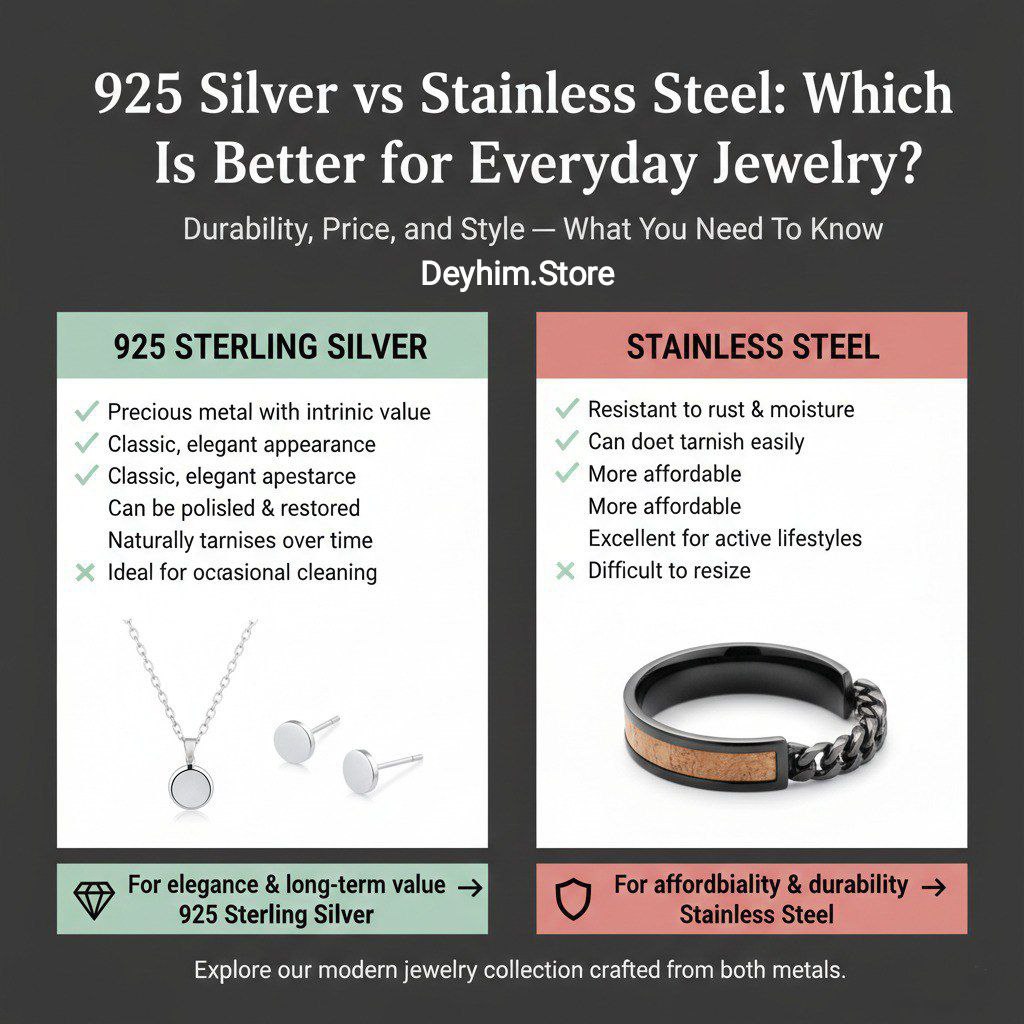925 Silver vs Stainless Steel: Which Is Better for Everyday Jewelry?