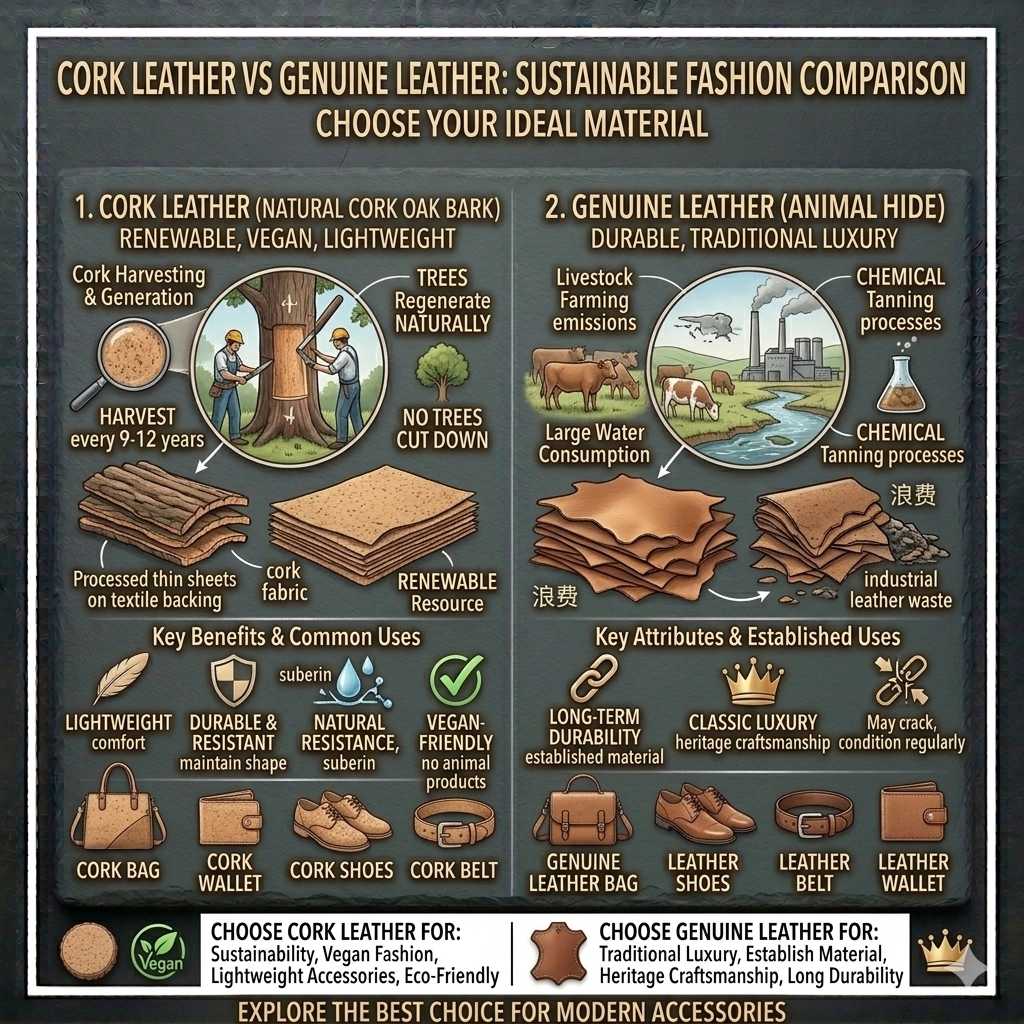 Cork Leather vs Genuine Leather: Which Material Is Better for Sustainable Fashion?