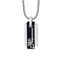 Korean Style Square Stainless Steel Pendant Necklace – Titanium 202 Steel Minimalist Men’s Casual Jewelry