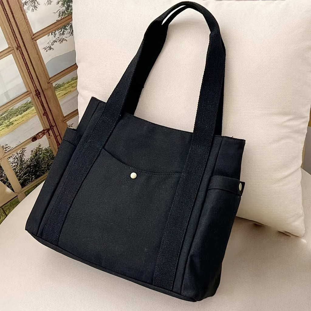 *Large Capacity Canvas Shoulder Tote Bag – Casual Messenger Travel Bag for Men and Women