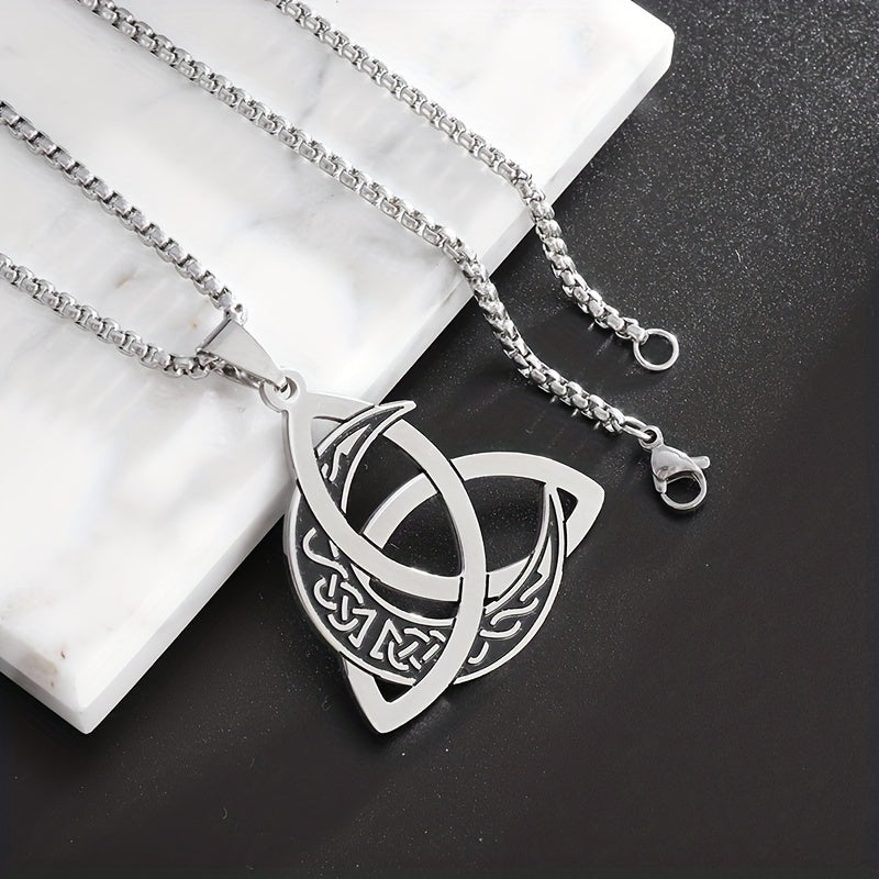 Classic Witch Moon Crescent Necklace – Stainless Steel Mystical Witchcraft Pendant | Unisex Halloween Gothic Jewelry