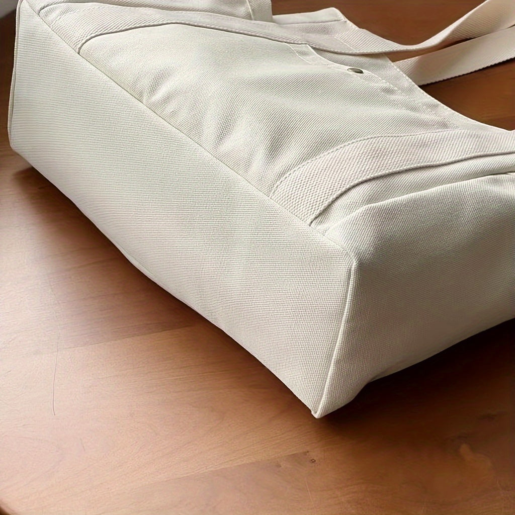 *Large Capacity Canvas Shoulder Tote Bag – Casual Messenger Travel Bag for Men and Women