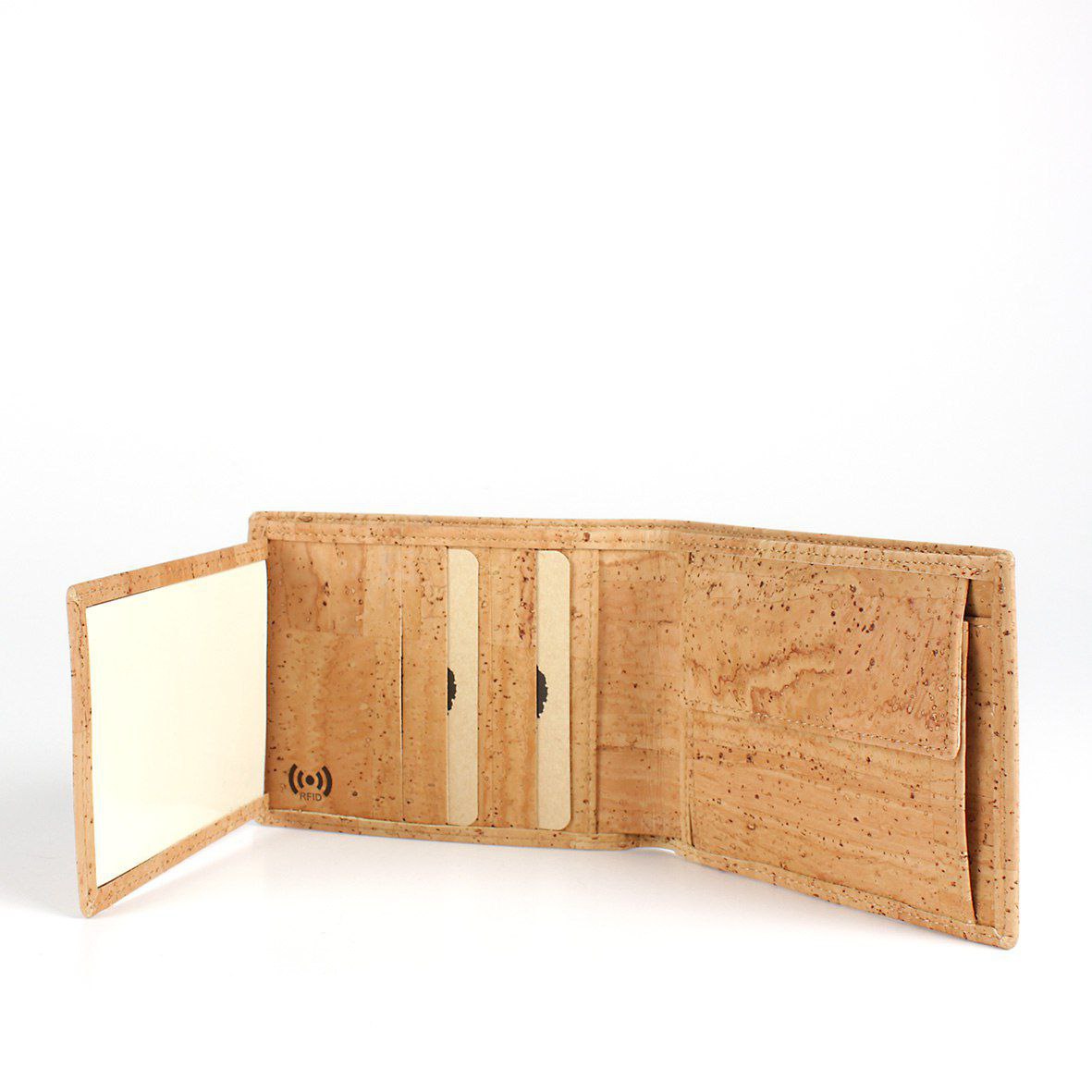 *Men’s Vegan Cork Wallet – Eco-Friendly Portuguese Cork Bifold Wallet with Coin Pocket | Sustainable Slim Card Holder