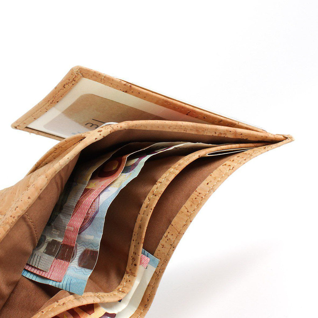 *Men’s Vegan Cork Wallet – Eco-Friendly Portuguese Cork Bifold Wallet with Coin Pocket | Sustainable Slim Card Holder