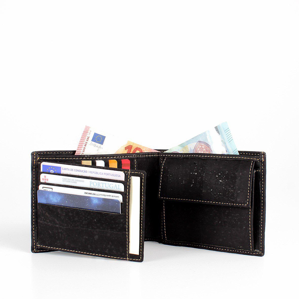 *Men’s Vegan Cork Wallet – Eco-Friendly Portuguese Cork Bifold Wallet with Coin Pocket | Sustainable Slim Card Holder