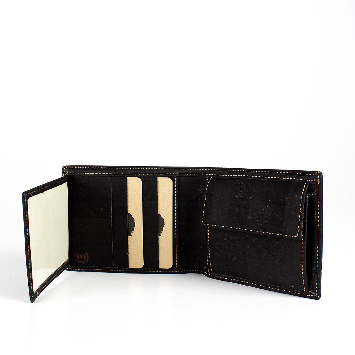 *Men’s Vegan Cork Wallet – Eco-Friendly Portuguese Cork Bifold Wallet with Coin Pocket | Sustainable Slim Card Holder