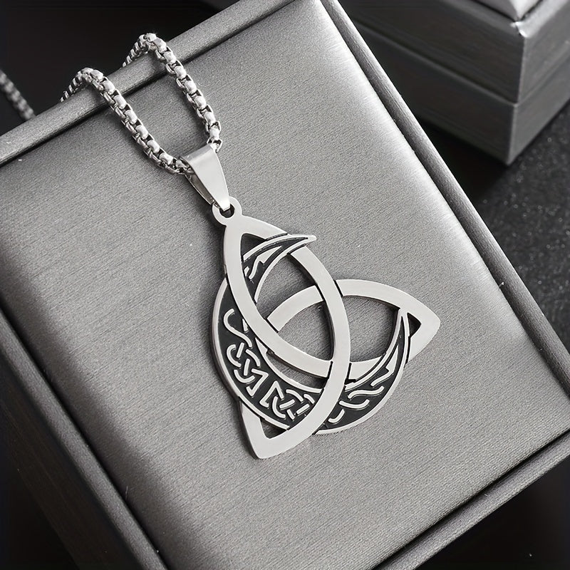 Classic Witch Moon Crescent Necklace – Stainless Steel Mystical Witchcraft Pendant | Unisex Halloween Gothic Jewelry