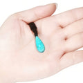 Teardrop Turquoise Necklace – Natural Stone Boho Pendant | Lucky Water Drop Sweater Chain for Women