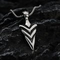 *Men’s Vintage Arrow Pendant Necklace – 304 Stainless Steel Double-Sided Polished Charm 60cm Chain