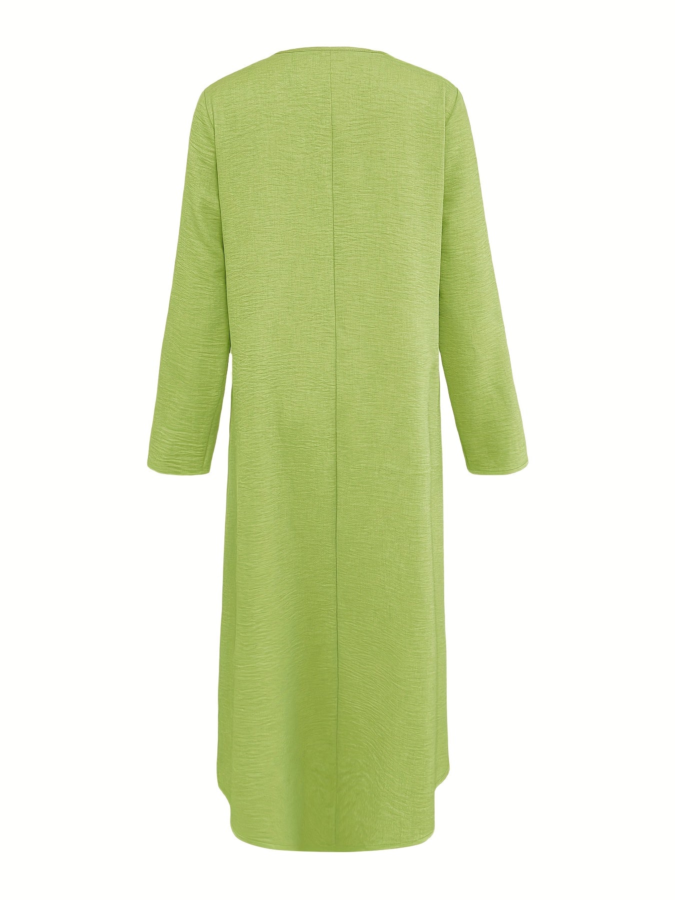 Linen V Neck Dress Women | Spring Autumn Long Sleeve Casual Vacation Dress Elegant A-Line