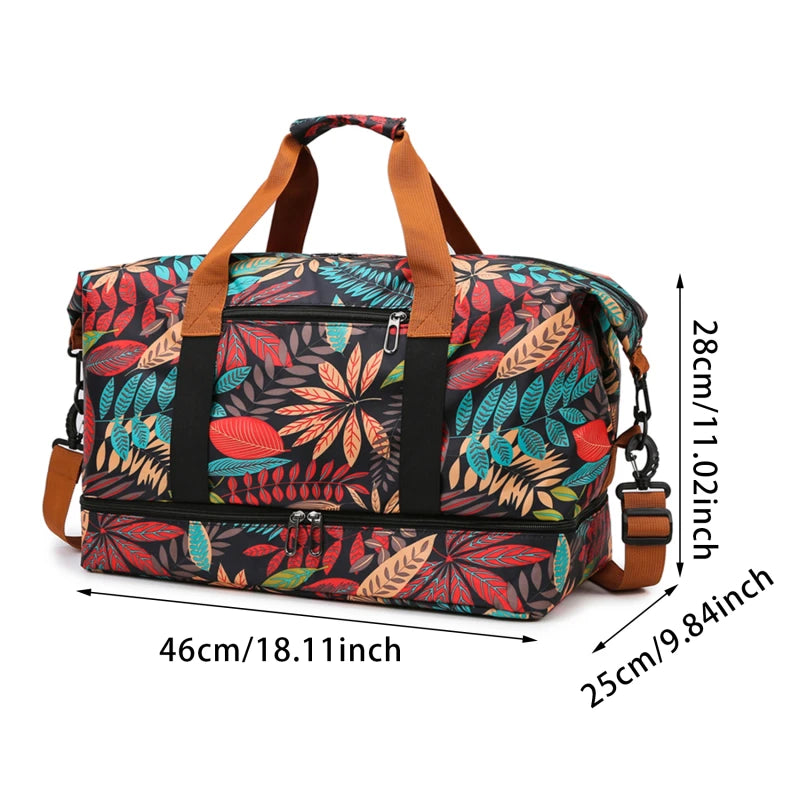 Large Capacity Travel Duffle Bag with Dry-Wet Separation – Waterproof Oxford Sports; Gym Travel Bag for Men and Women
