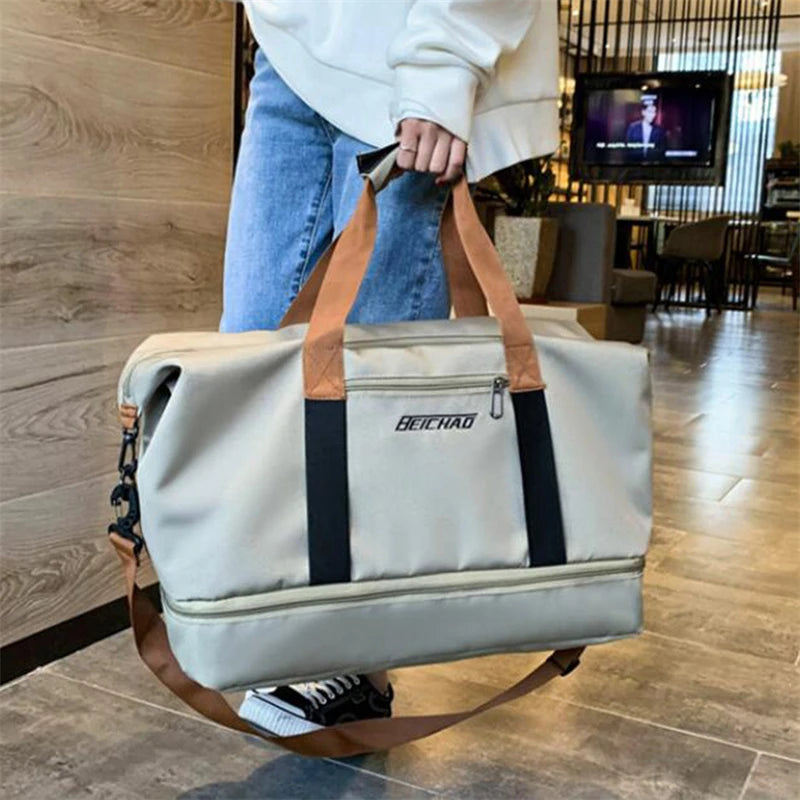 Large Capacity Travel Duffle Bag with Dry-Wet Separation – Waterproof Oxford Sports; Gym Travel Bag for Men and Women