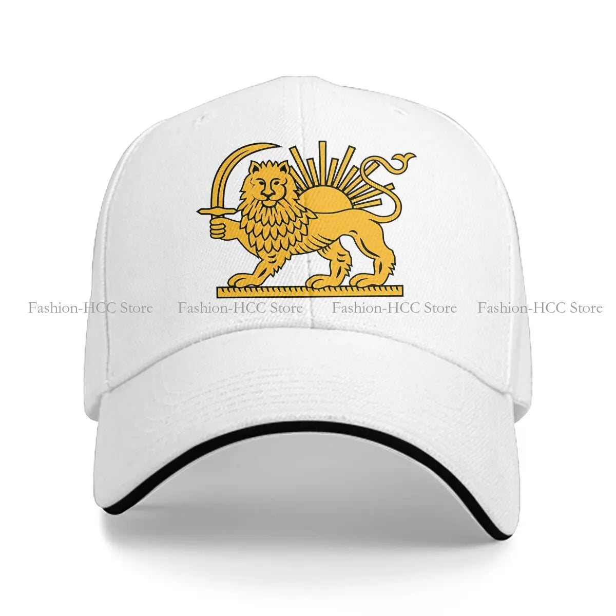 Iranian Lion & Sun Cap – Persia National Symbol Hip Hop Sun Visor Hat (Unisex, Adjustable)