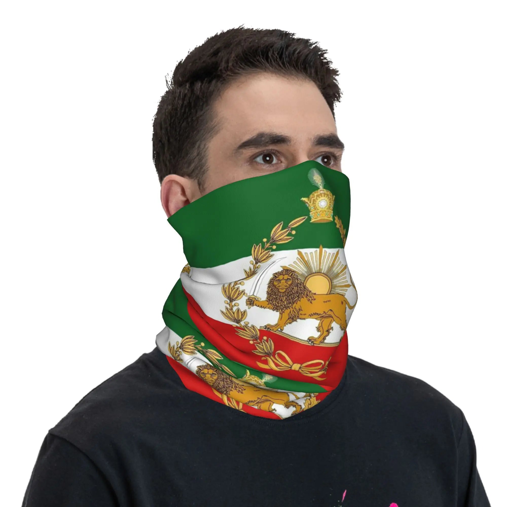 Iran Flag Bandana Neck Cover – Multi-Use Windproof Face Scarf for Cycling, Riding &amp; Travel (Unisex)