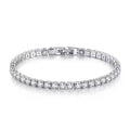 925 Sterling Silver Bracelet with Zirconia – Tennis Charm for Women, 4mm, 16–20cm