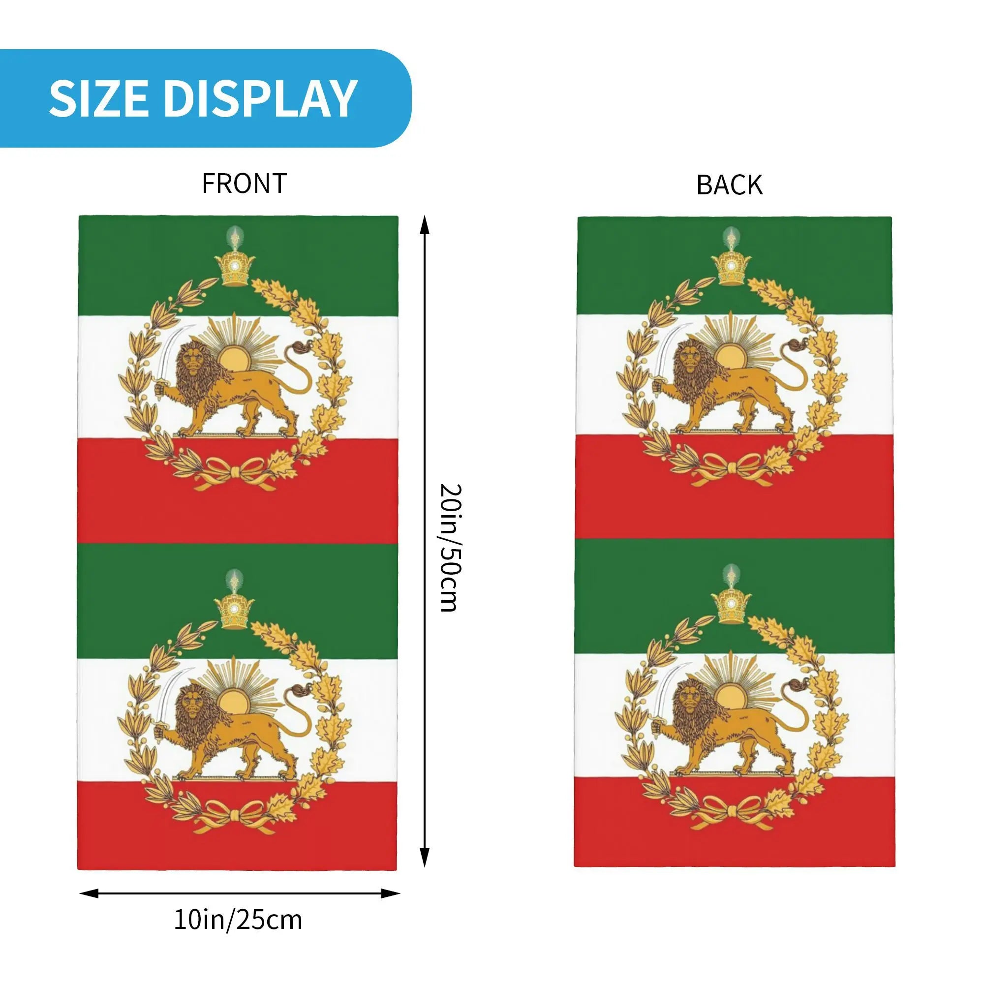 Iran Flag Bandana Neck Cover – Multi-Use Windproof Face Scarf for Cycling, Riding &amp; Travel (Unisex)