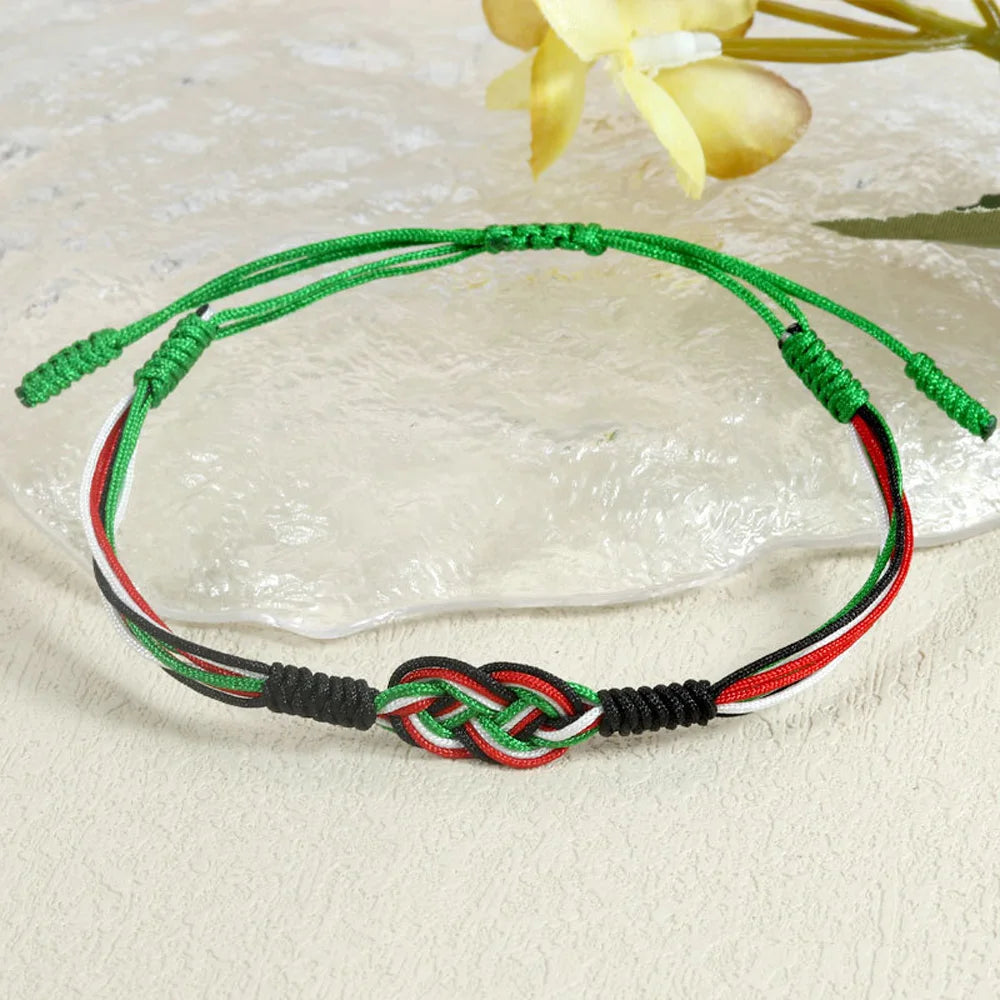 Handmade Love Knot Woven Bracelet – Color Blocking Adjustable Rope Charm Bracelet for Women; Men | Ethnic Friendship Jewelry Gift