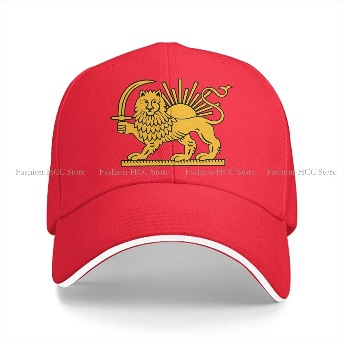 Iranian Lion & Sun Cap – Persia National Symbol Hip Hop Sun Visor Hat (Unisex, Adjustable)