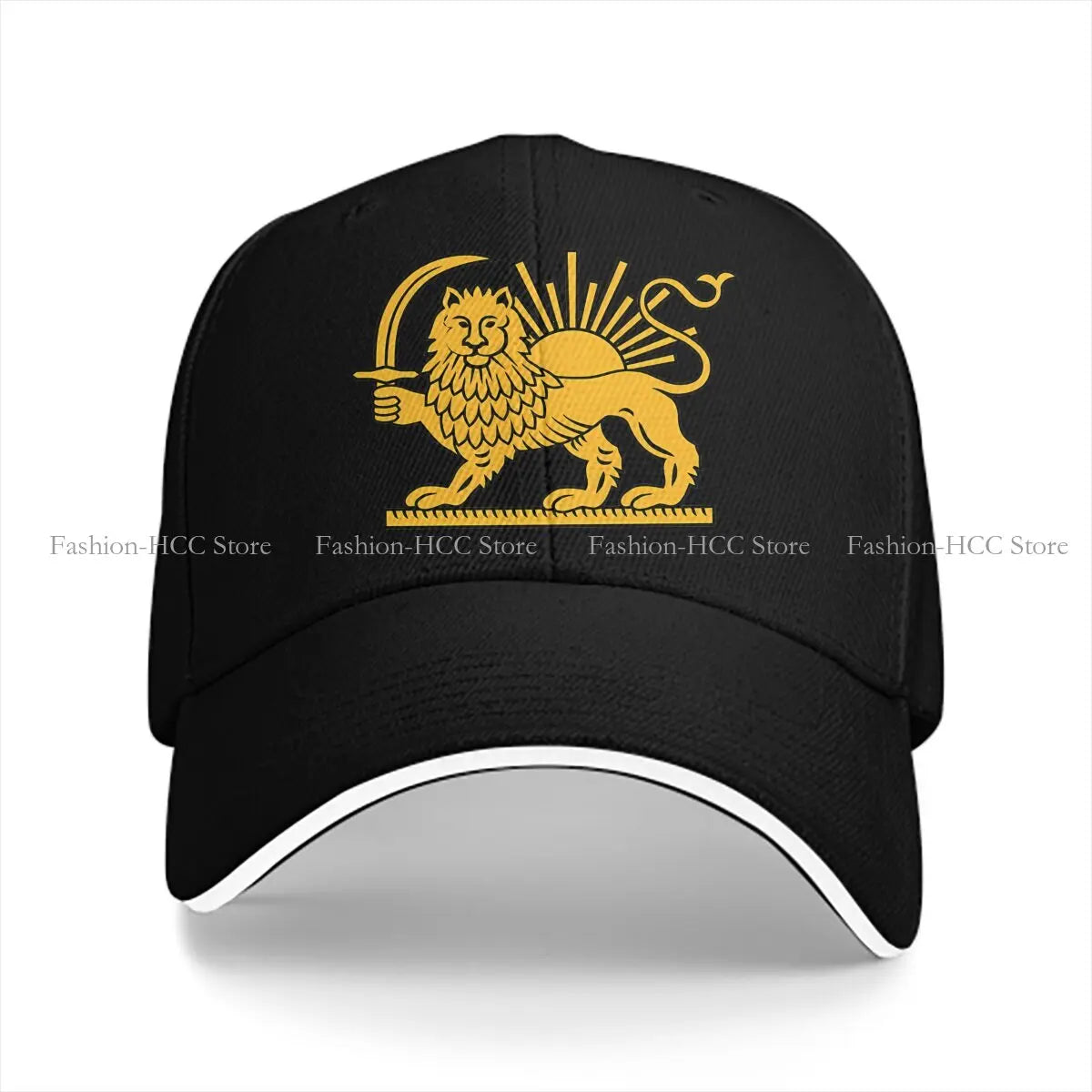 Iranian Lion & Sun Cap – Persia National Symbol Hip Hop Sun Visor Hat (Unisex, Adjustable)