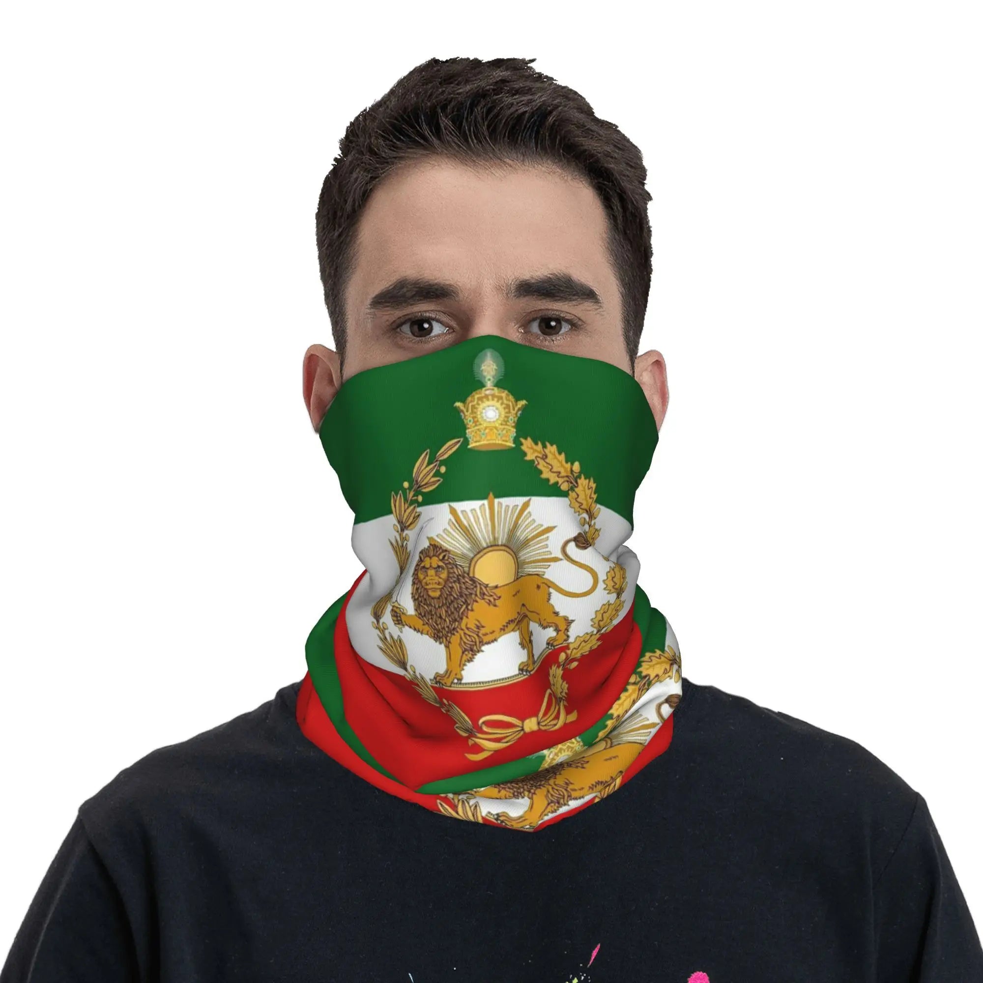 Iran Flag Bandana Neck Cover – Multi-Use Windproof Face Scarf for Cycling, Riding &amp; Travel (Unisex)
