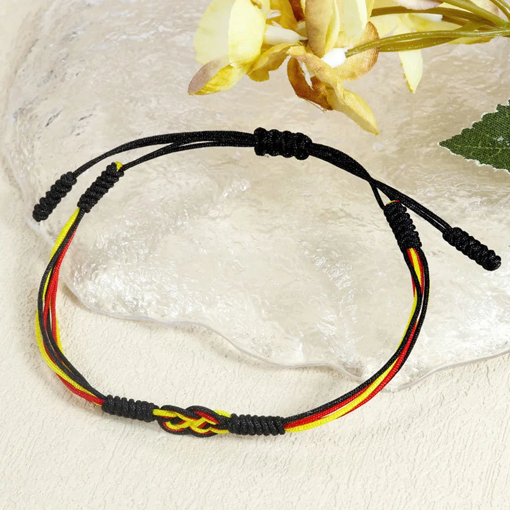 Handmade Love Knot Woven Bracelet – Color Blocking Adjustable Rope Charm Bracelet for Women; Men | Ethnic Friendship Jewelry Gift