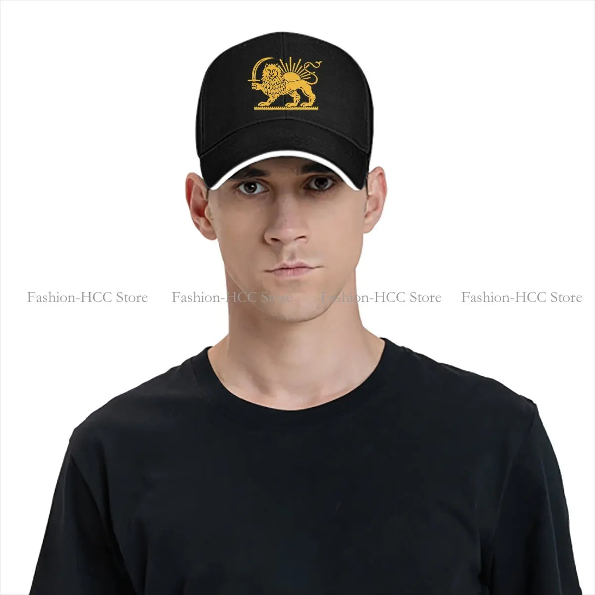 Iranian Lion & Sun Cap – Persia National Symbol Hip Hop Sun Visor Hat (Unisex, Adjustable)