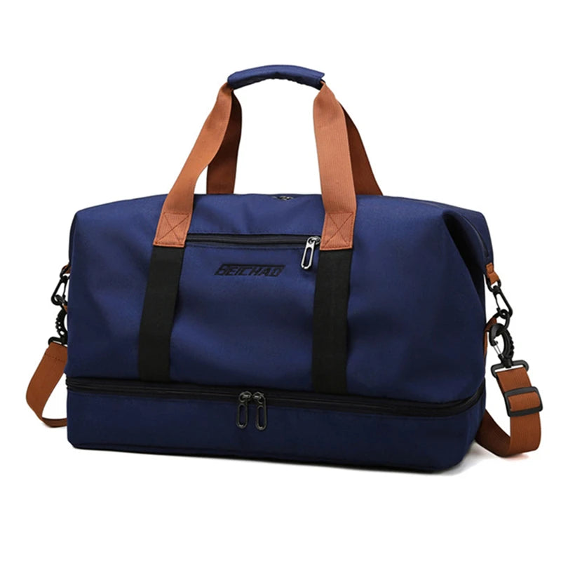 Large Capacity Travel Duffle Bag with Dry-Wet Separation – Waterproof Oxford Sports; Gym Travel Bag for Men and Women