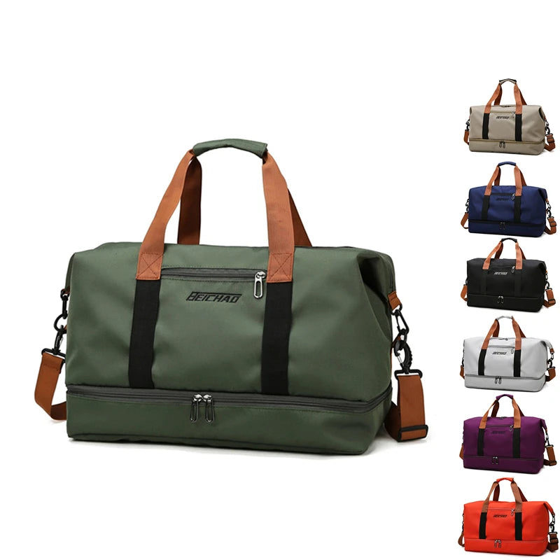 Large Capacity Travel Duffle Bag with Dry-Wet Separation – Waterproof Oxford Sports; Gym Travel Bag for Men and Women