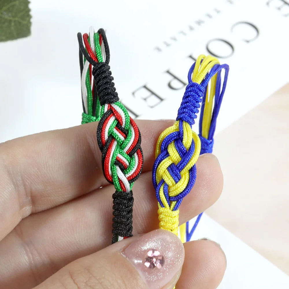 Handmade Love Knot Woven Bracelet – Color Blocking Adjustable Rope Charm Bracelet for Women; Men | Ethnic Friendship Jewelry Gift