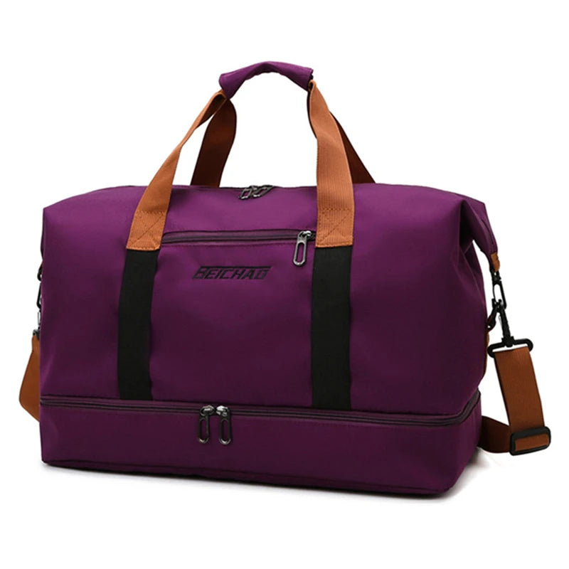 Large Capacity Travel Duffle Bag with Dry-Wet Separation – Waterproof Oxford Sports; Gym Travel Bag for Men and Women