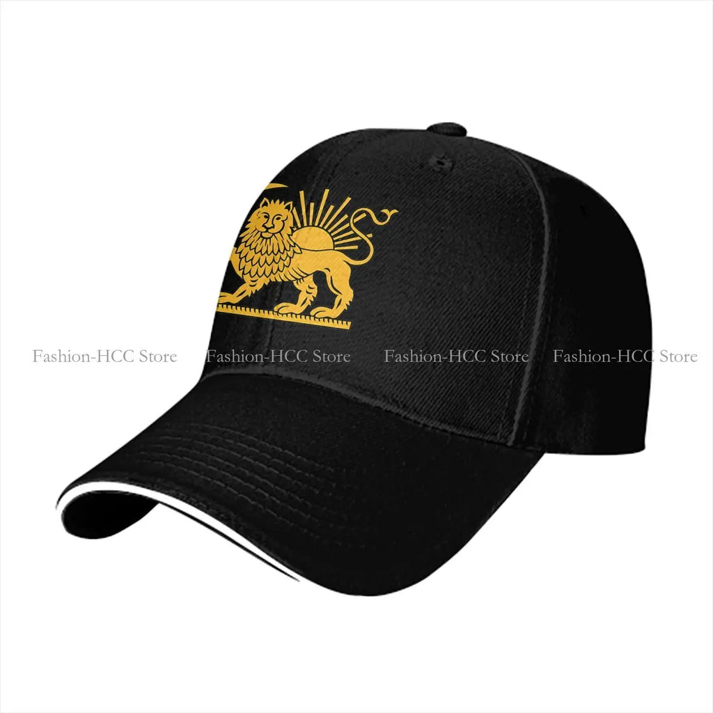 Iranian Lion & Sun Cap – Persia National Symbol Hip Hop Sun Visor Hat (Unisex, Adjustable)