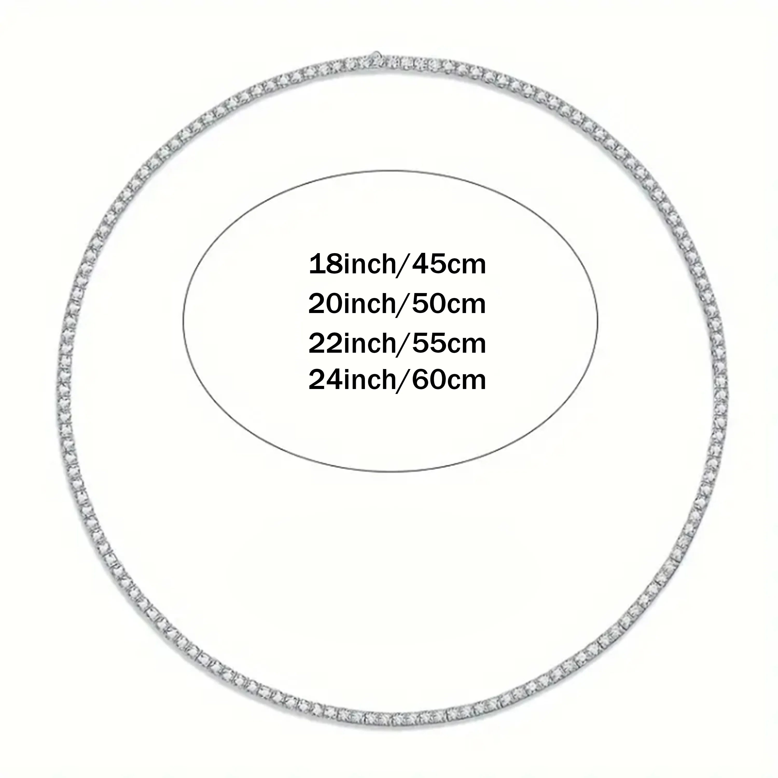 *925 Silver Moissanite Tennis Necklace – 4mm, Women’s Everyday & Party Jewelry