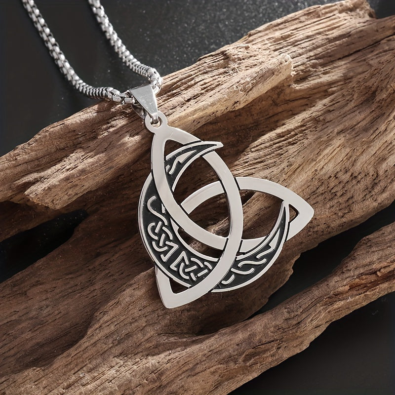 Classic Witch Moon Crescent Necklace – Stainless Steel Mystical Witchcraft Pendant | Unisex Halloween Gothic Jewelry