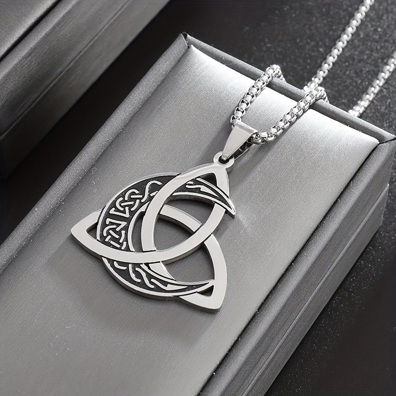 Classic Witch Moon Crescent Necklace – Stainless Steel Mystical Witchcraft Pendant | Unisex Halloween Gothic Jewelry