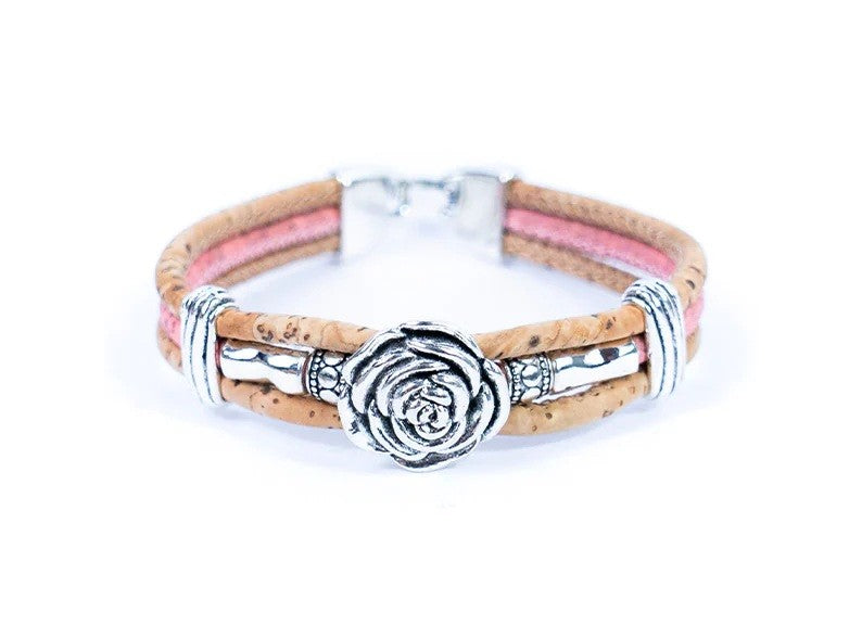 Portuguese Cork Bracelet with Traditional Tile Charm – Handmade Sustainable Jewelry