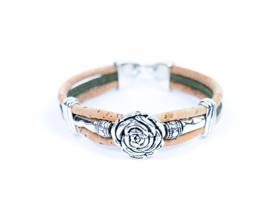 Portuguese Cork Bracelet with Traditional Tile Charm – Handmade Sustainable Jewelry